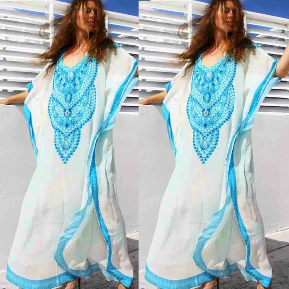 Women Casual Bikini Cover Up Swimwear Loose Beachwear Sundress Baggy Tunic Tops Kimono Boho Sarong Kaftan Sun Dress