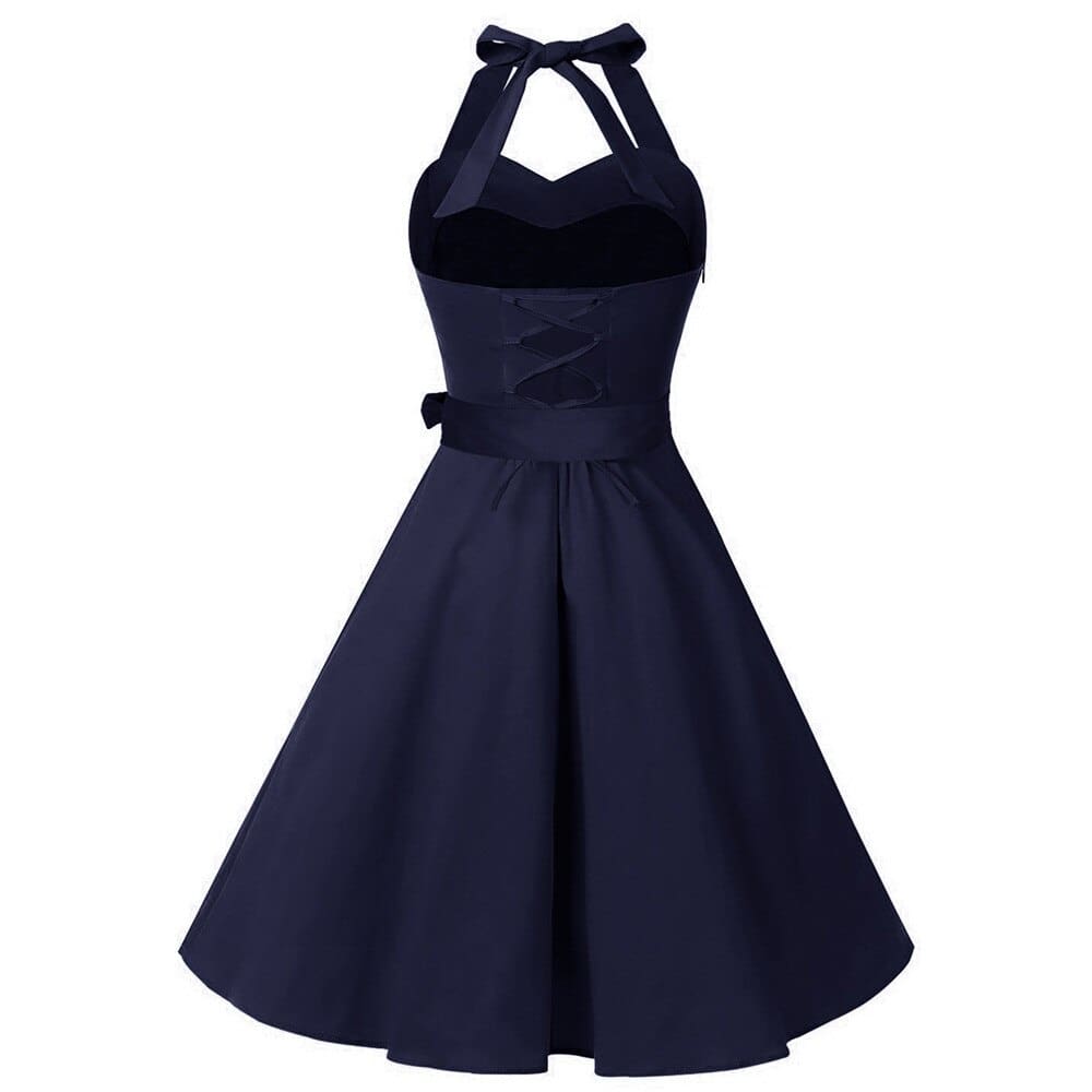 Women Vintage Halter Sleeveless Dresses Women Party Night Dress