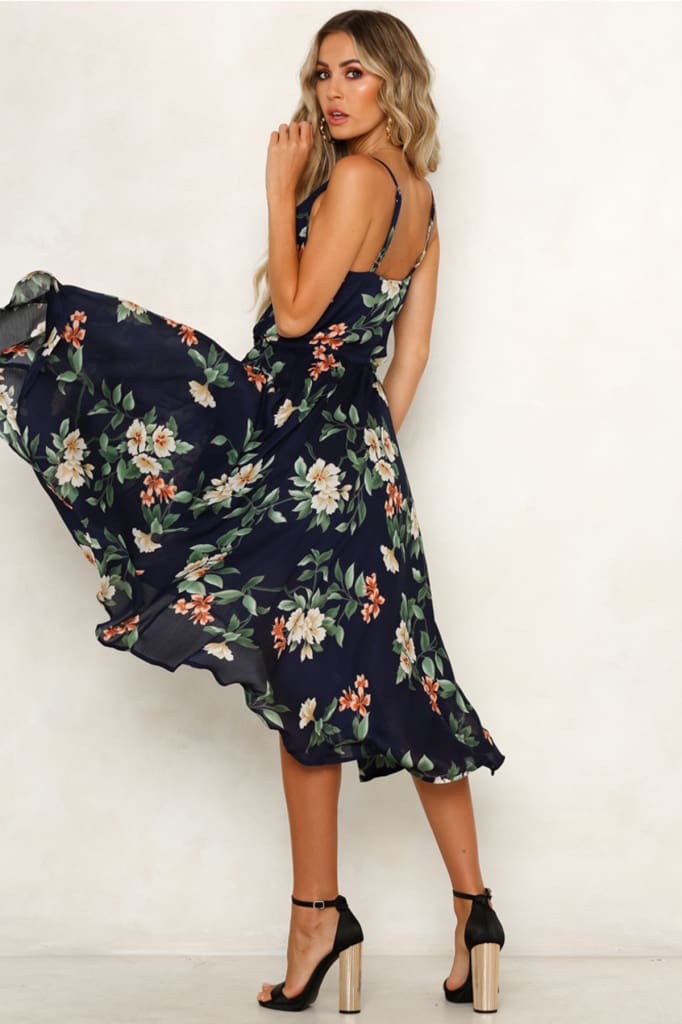 Summer Women Boho Sleeveless Loose Midi Dress Fashion Floral Evening Party Beach Dress Holiday Beach Sundress