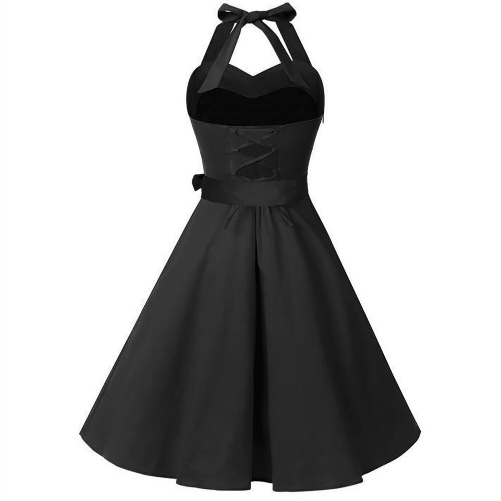 Women Vintage Halter Sleeveless Dresses Women Party Night Dress