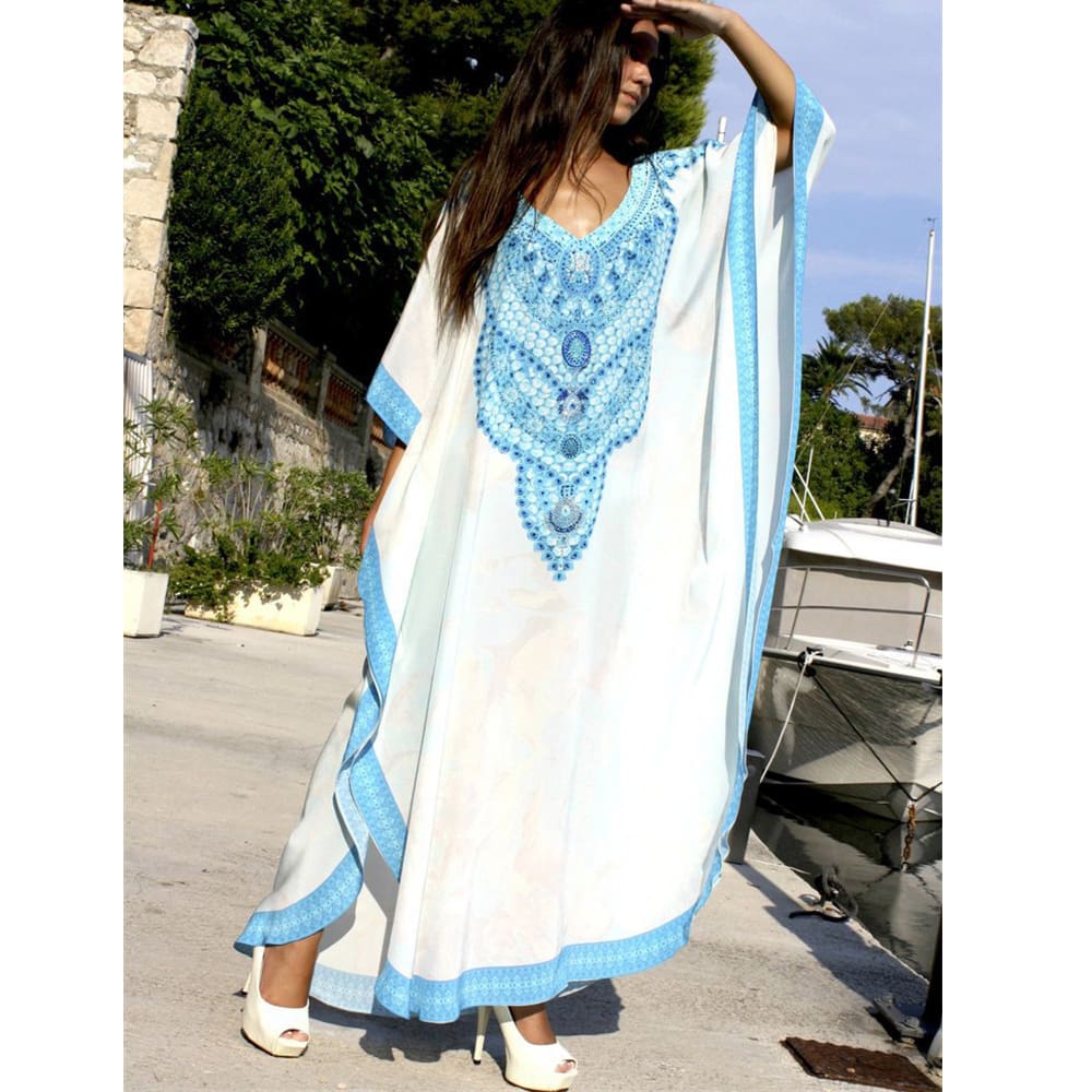 Women Casual Bikini Cover Up Swimwear Loose Beachwear Sundress Baggy Tunic Tops Kimono Boho Sarong Kaftan Sun Dress