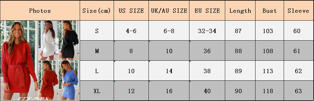 New Women Ladies Knitted Dress Autumn Winter Cold Shoulder Long Sleeve Office Lady Fashion Bodycon Mini Dresses