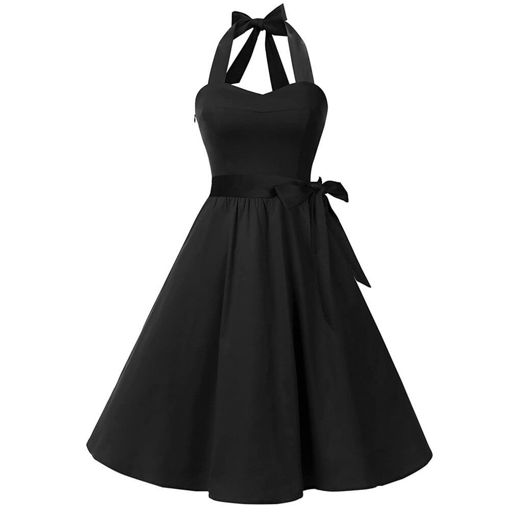 Women Vintage Halter Sleeveless Dresses Women Party Night Dress