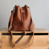 SOLD OUT: Emma Leather Bucket Bag: Cognac