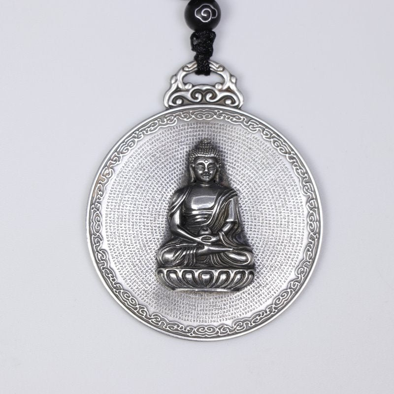 Buddha Medallion: Shurangama Sutra - Rope Necklace - Mantrapiece.com