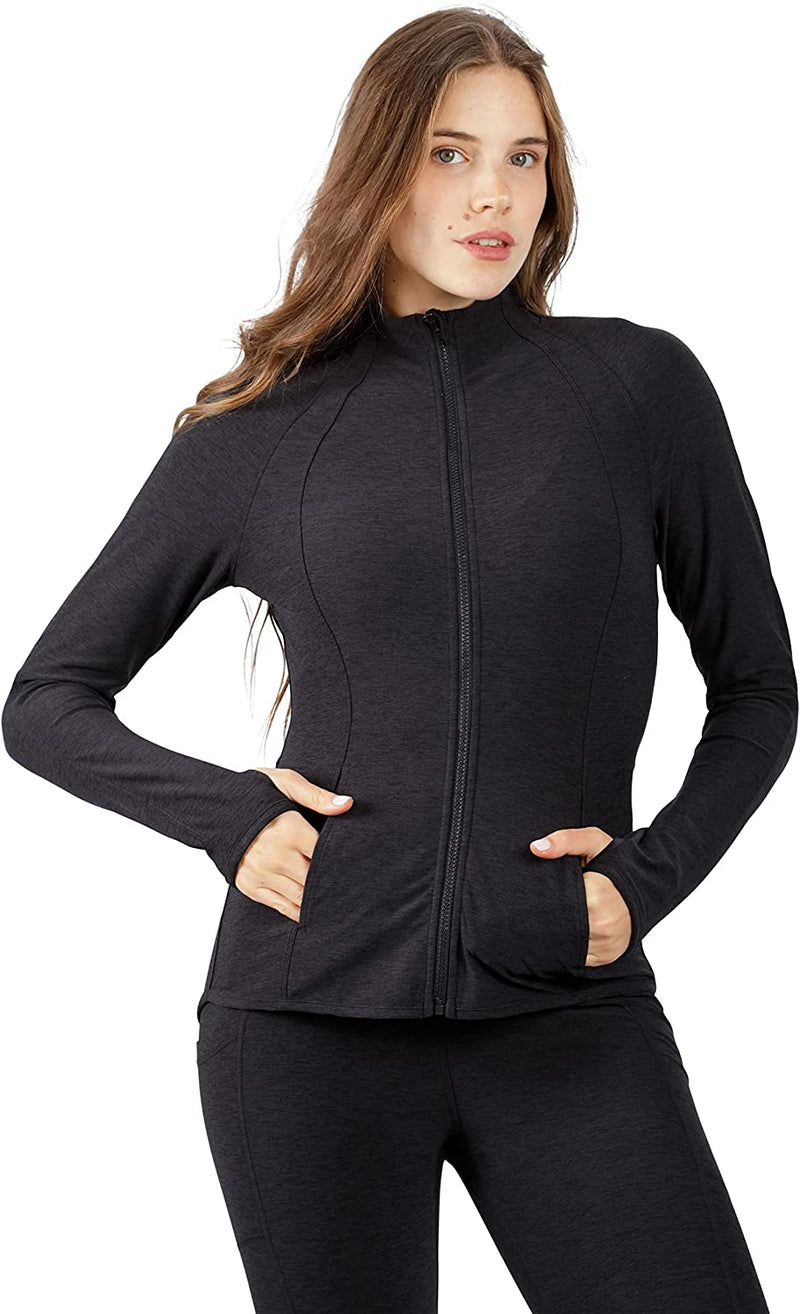 Womens Ultra Soft Lightweight Full Zip Yoga Jacket with Zipper Pockets –  Annabella Creations