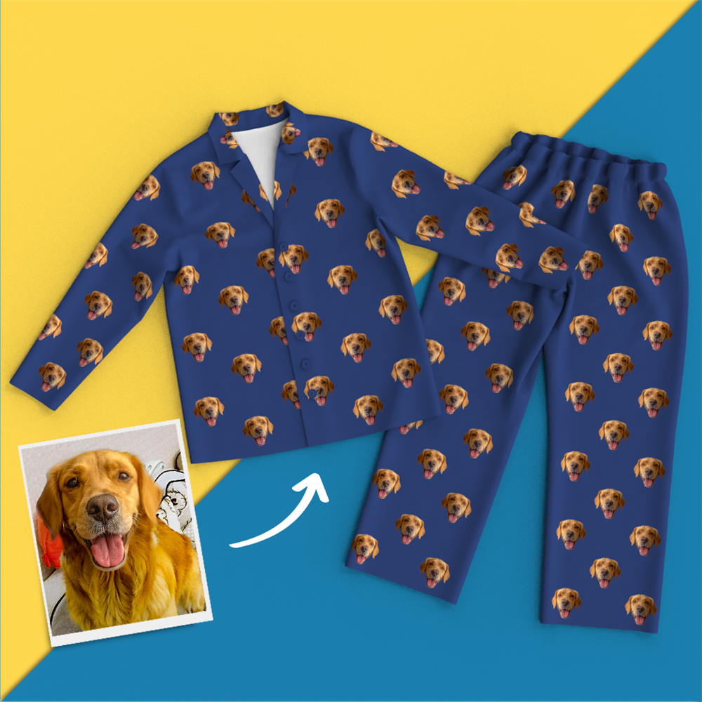 Custom Pajamas With Your Dog Face Custom Photo Pajamas Gift for Pet Lovers | MyFaceBoxer
