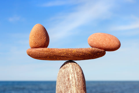 Rock balance scale