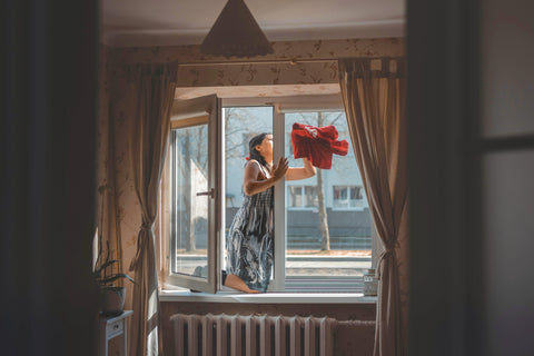 Woman cleaning