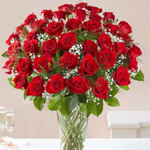 Love Royale ( 50 roses in vase ) - Simply Flowers N' Things