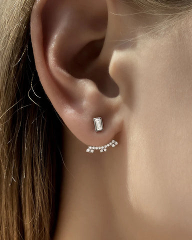 Round & Baguette Diamond Earrings, 1.26ct. - Nazar's & Co. Jewelers