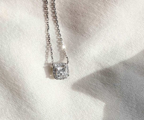 Princess Cut Diamond Pendant Necklace