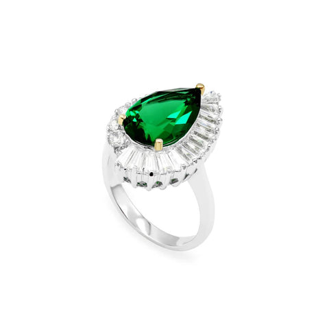 Emerald Green Teardrop Ring