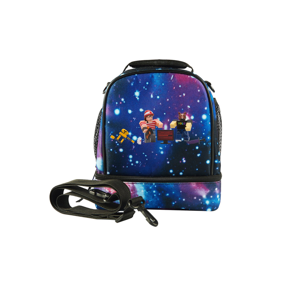 2019 Roblox Julie And Nick Logo Boys Two Compartment Galaxy Lunch Bag Backpackpricing - roblox 2019 new sethalonian logo boys two compartment galaxy lunch bag