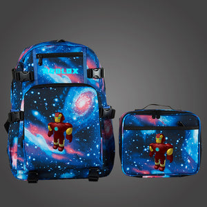 Roblox Iron Man Kids School Backpack With Detachable Lunch - iron man roblox