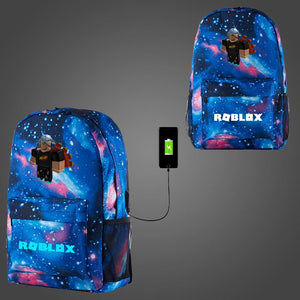 Roblox Mind Virus Multifunction Galaxy School Backpack 17 Inch For College With Usb Charging Port Glow In Dark - roblox fabric material