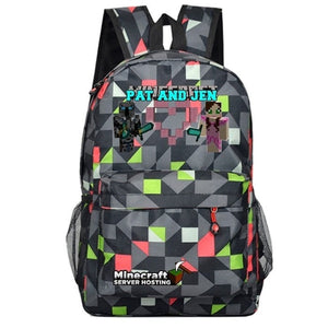 Minecraft Pat And Jen Series Boys Girls Large Backpack For - minecraft pat and jen roblox