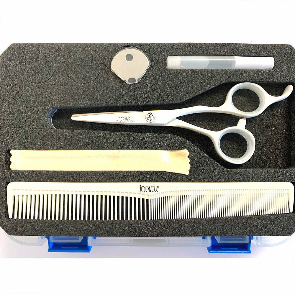 Joewell Scissor C Serie Schéier + Kamm Set