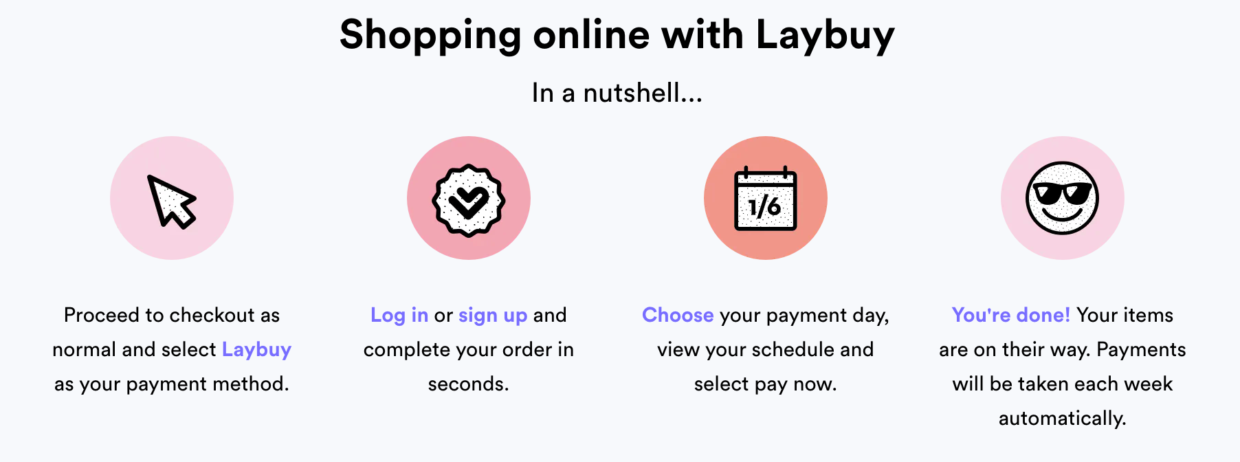 An image explaining how to use Lay Buy to buy hairdressing scissors online