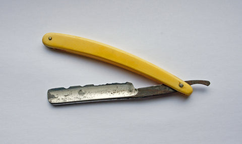 Broken straight barber razor