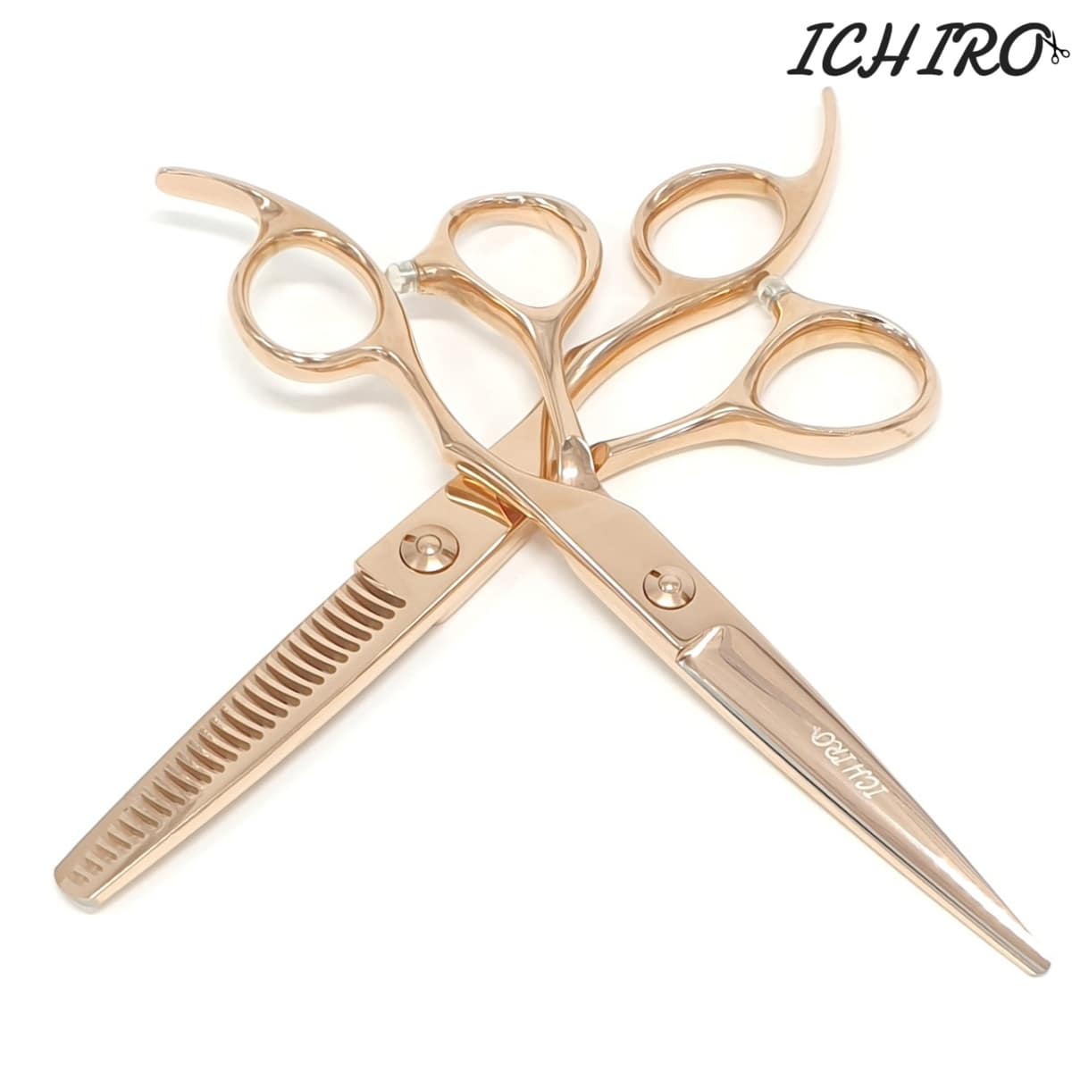 Ichiro Rose Gold hairdressing scissors and comb for hairstylists