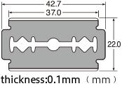 Feather razor blades dimensions and design