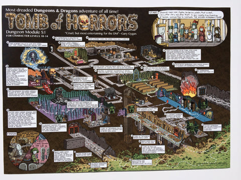 tomb of horrors map Tomb Of Horrors Walkthrough Map Print Mock Man Press