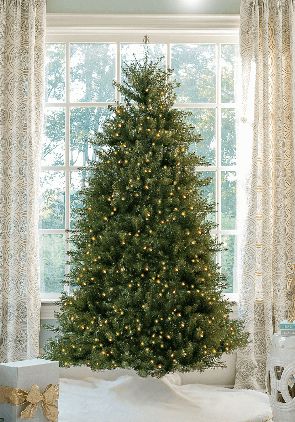 7.5' Yorkshire Fir Artificial Christmas Tree with 600 Warm White LED Lights - King of Christmas product image