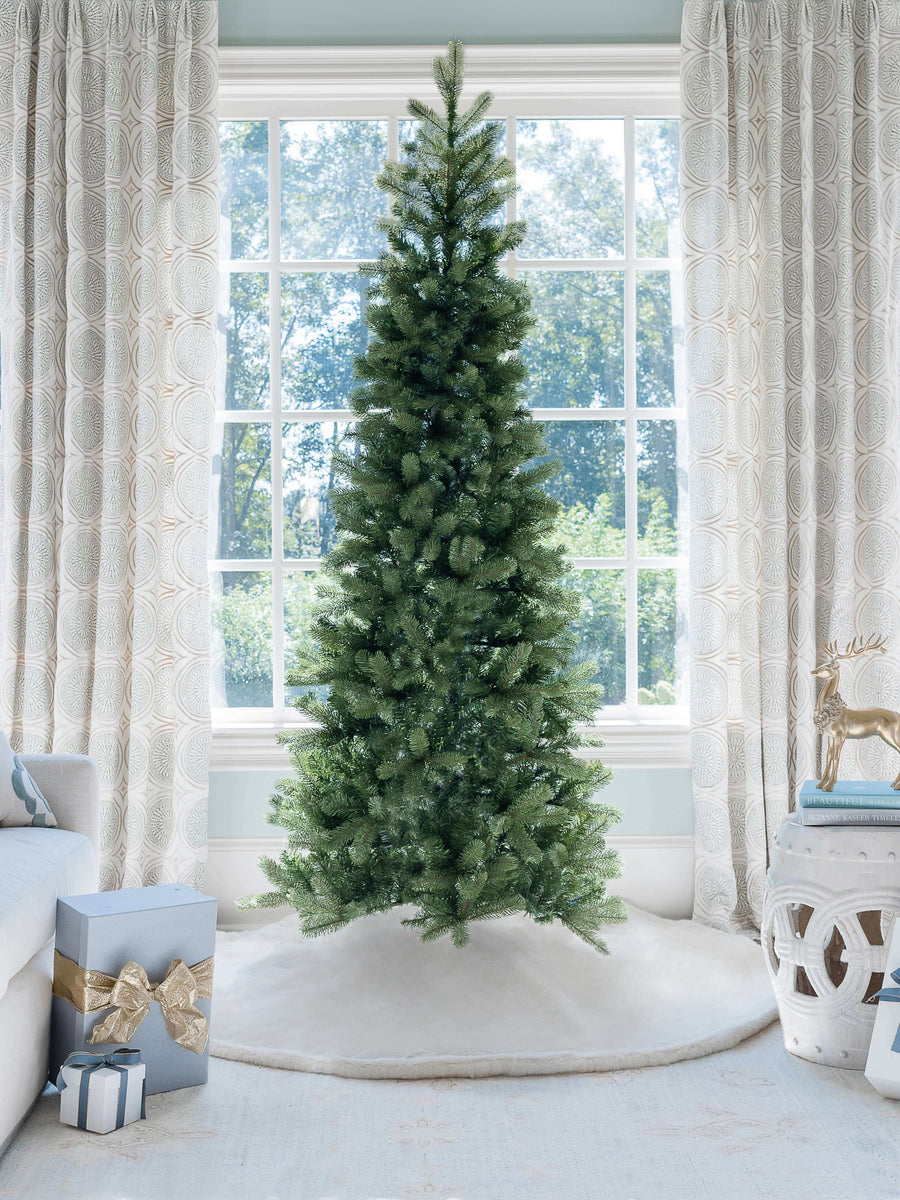 7.5 Foot King Douglas Fir Slim Quick-Shape Artificial Christmas Tree ...