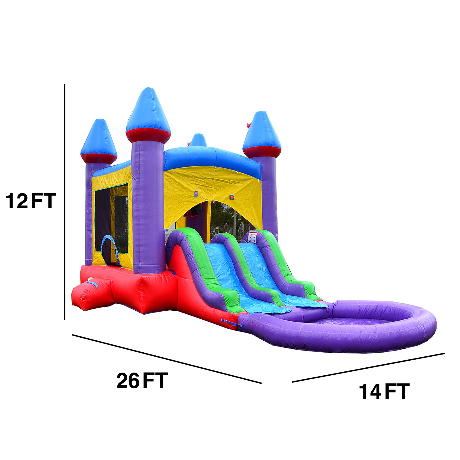 Summer Breeze 13' Water Slide with Pool - Hero Kiddo Inflatables