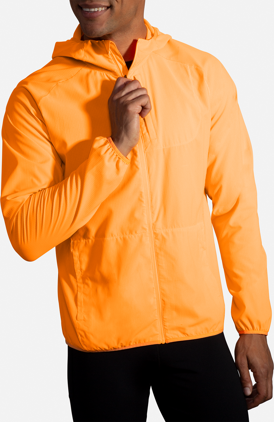 brooks running jacket orange