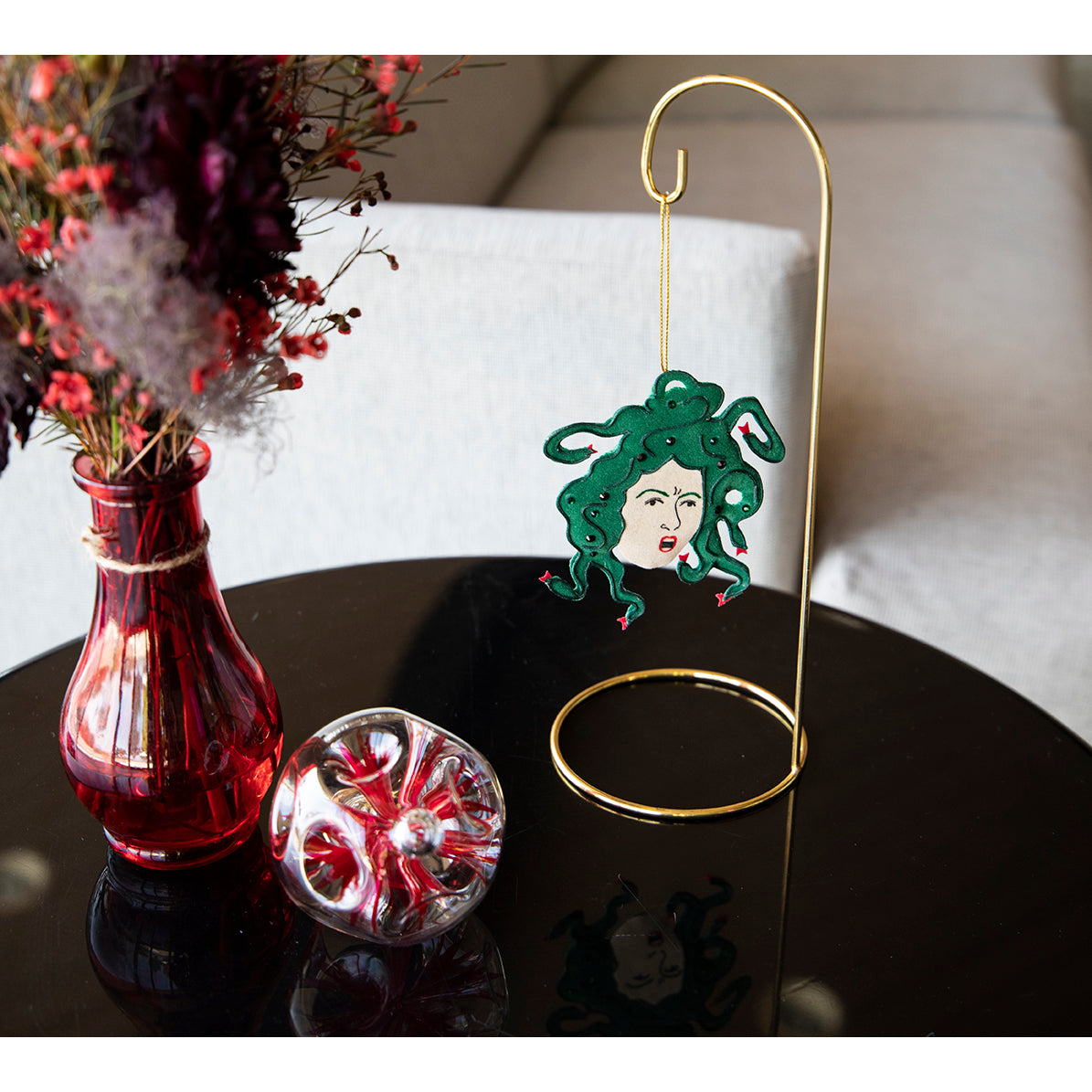 Medusa Felt Embroidered Ornament