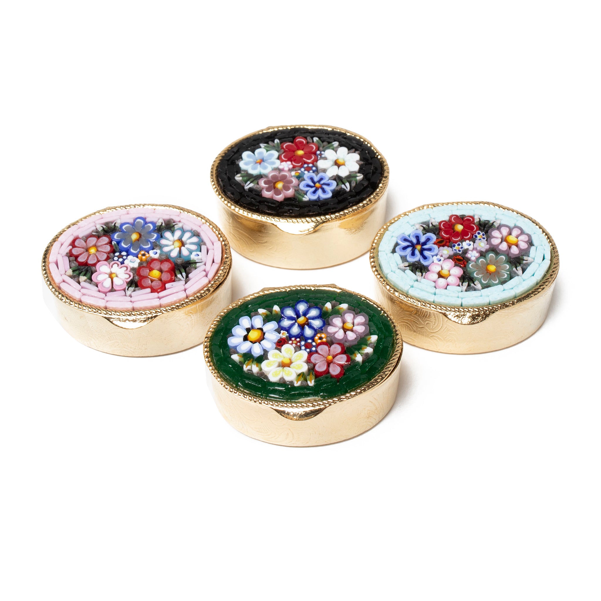 Murano Glass Mosaic Pill Box - Oval