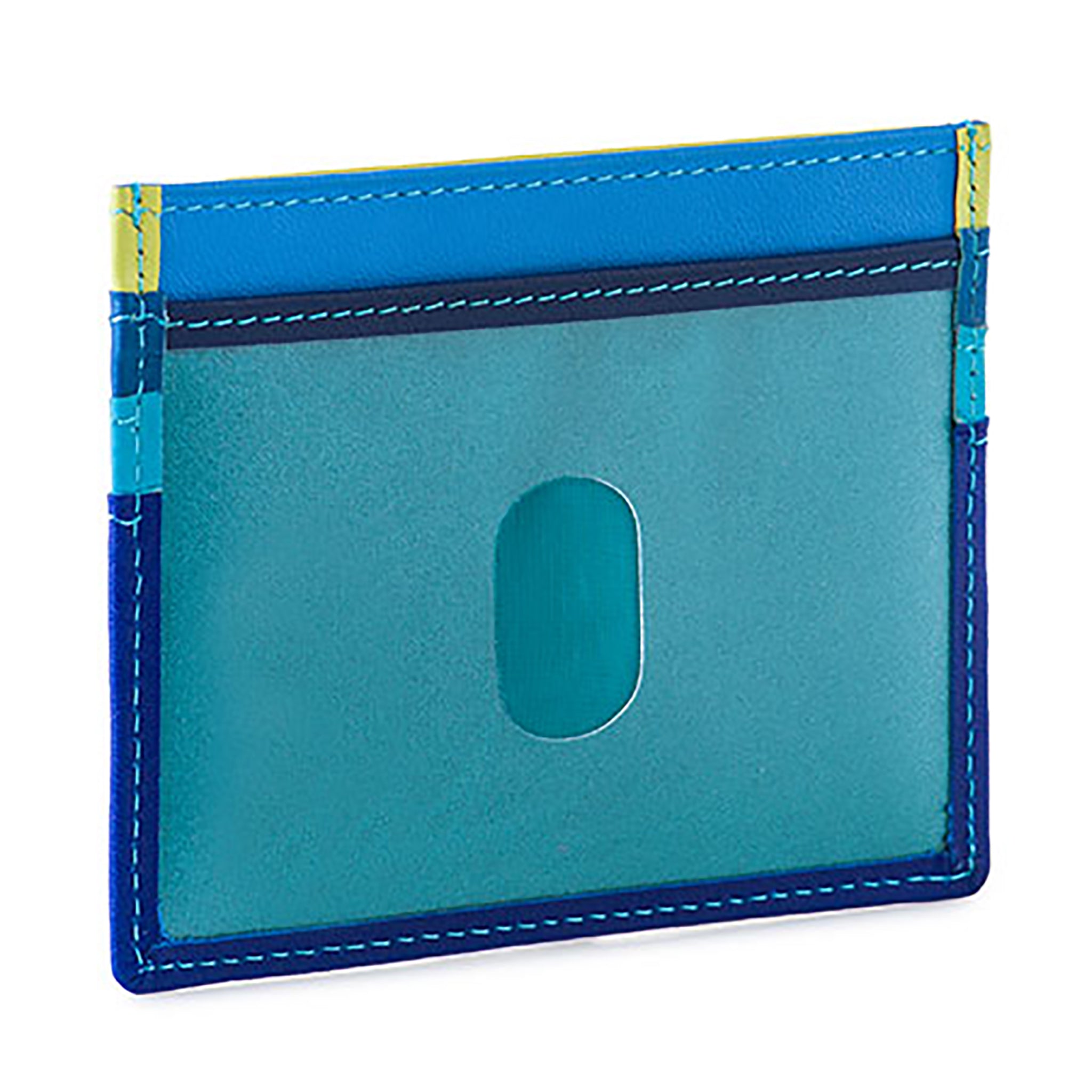 Colorful Leather Credit Card Holder - Seascape