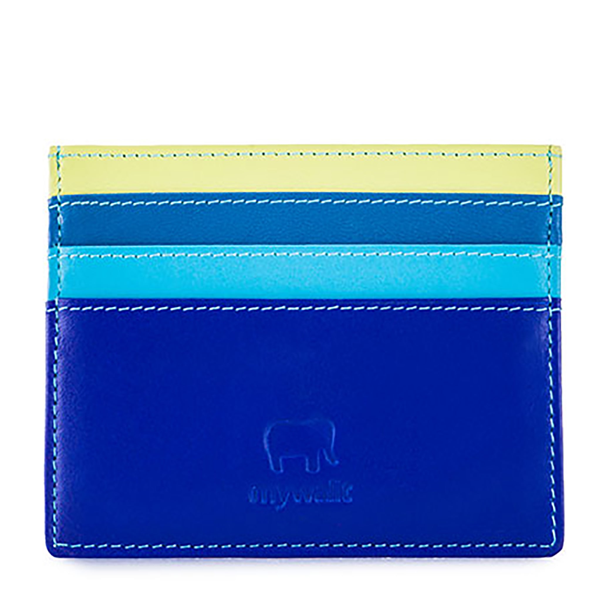 Colorful Leather Credit Card Holder - Seascape