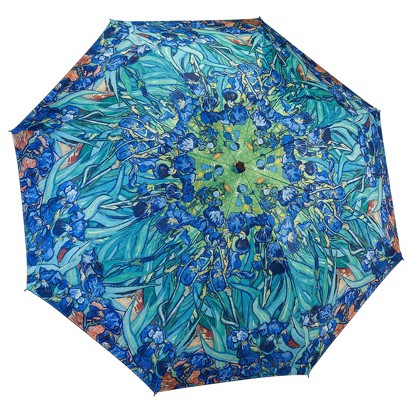 Van Gogh's Irises Reverse Close Folding Umbrella