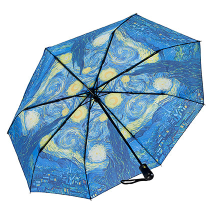 Van Gogh's Starry Night Reverse Close Folding Umbrella