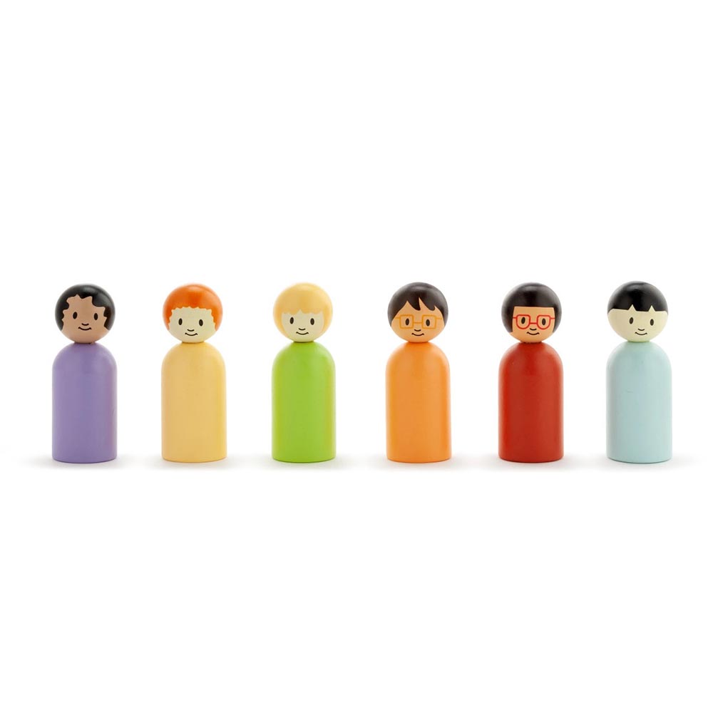 Hopeful Rainbow Wooden Dolls