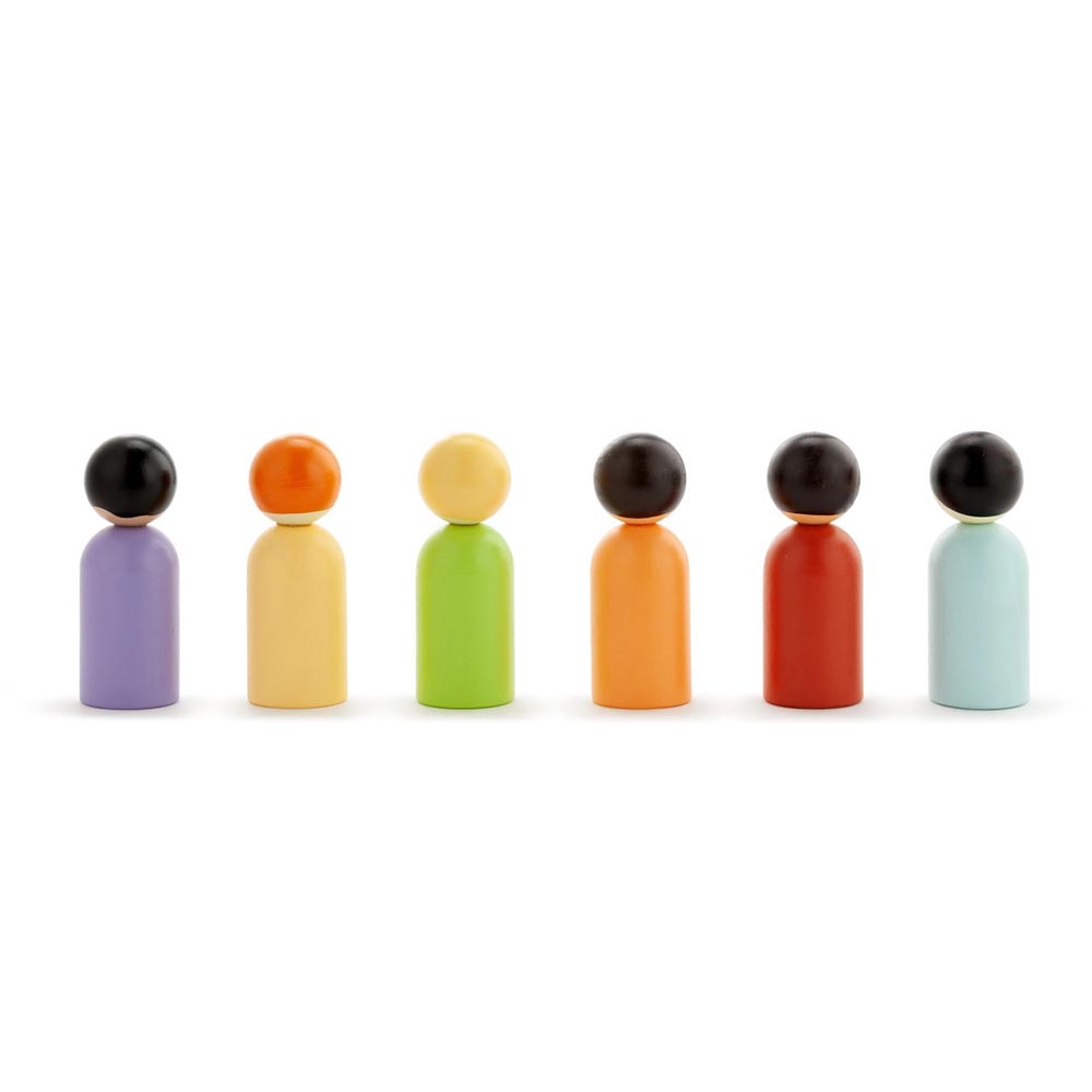 Hopeful Rainbow Wooden Dolls