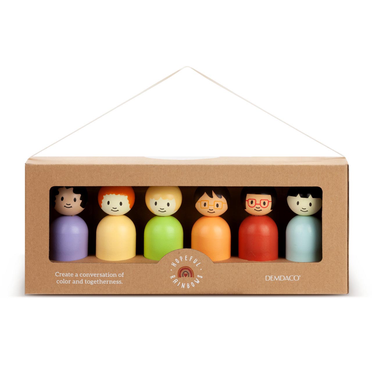 Hopeful Rainbow Wooden Dolls