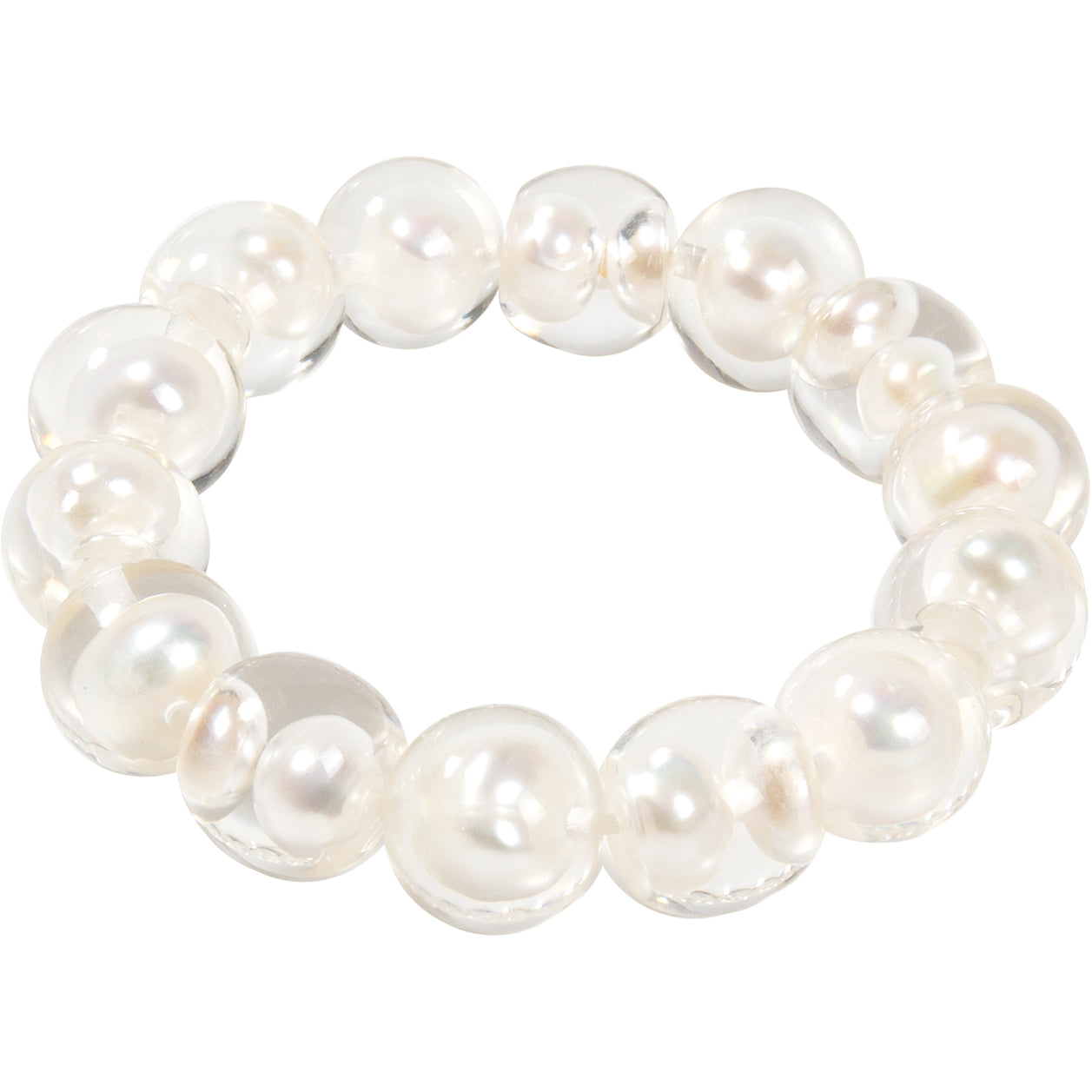 Pearl & Resin Bead Stretch Bracelet