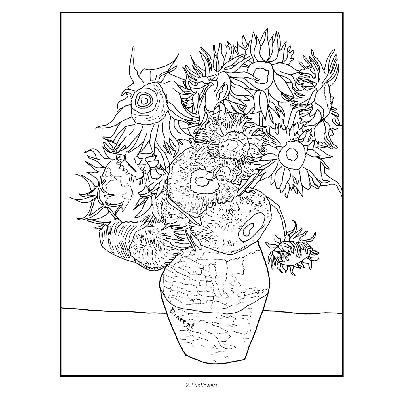 van gogh coloring pages sunflowers