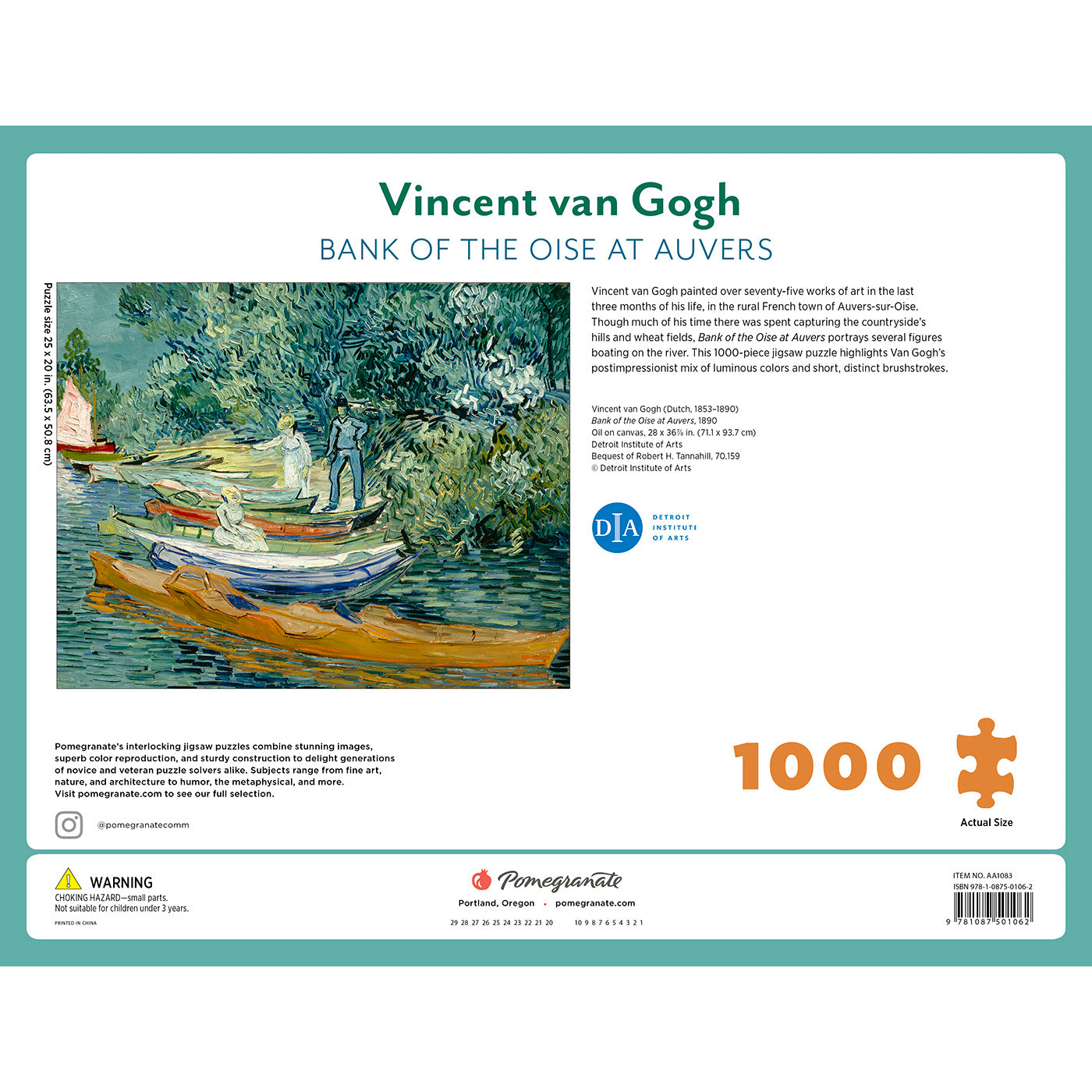 Van Gogh's Banks of the Oise at Auvers Puzzle - 1,000 Pieces