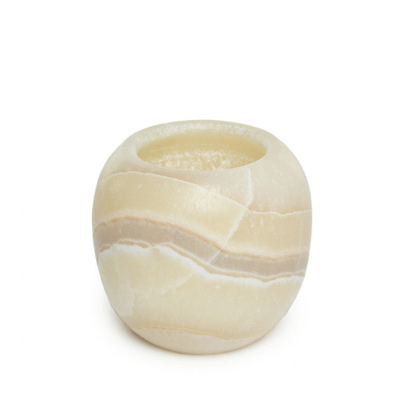 Carved Egyptian Alabaster Votive Holder