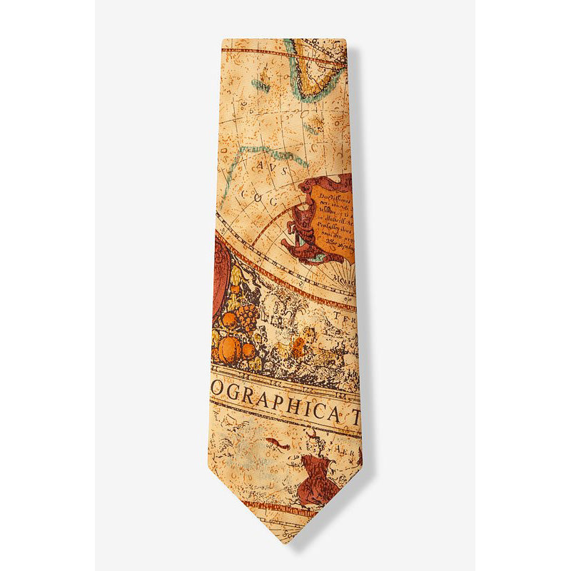 Silk Tie - Old World Map