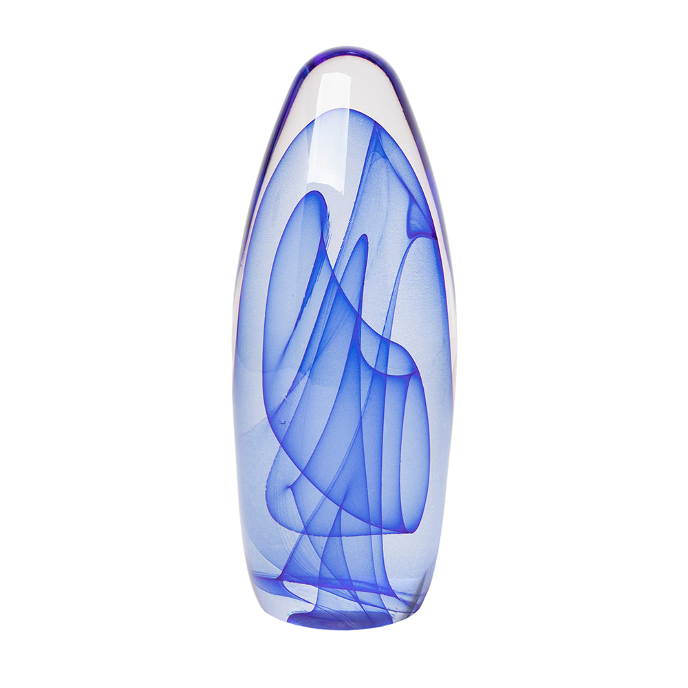 Glass Sculpture - Geyser Cone with Blue Veils