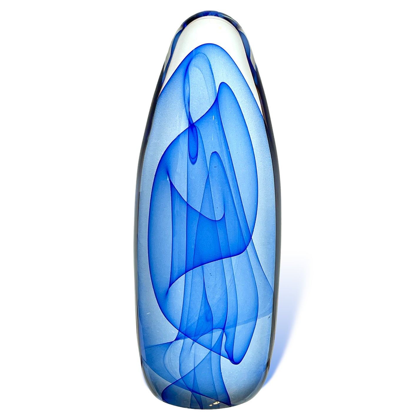 Glass Sculpture - Geyser Cone with Blue Veils