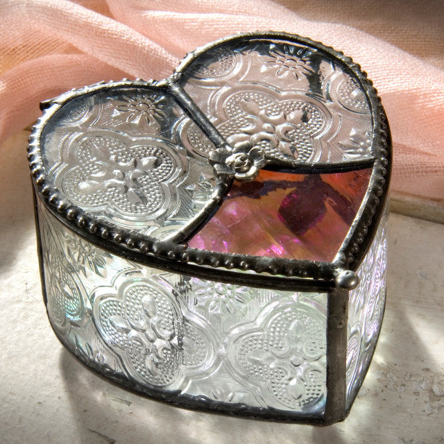 Glass Heart Keepsake Box