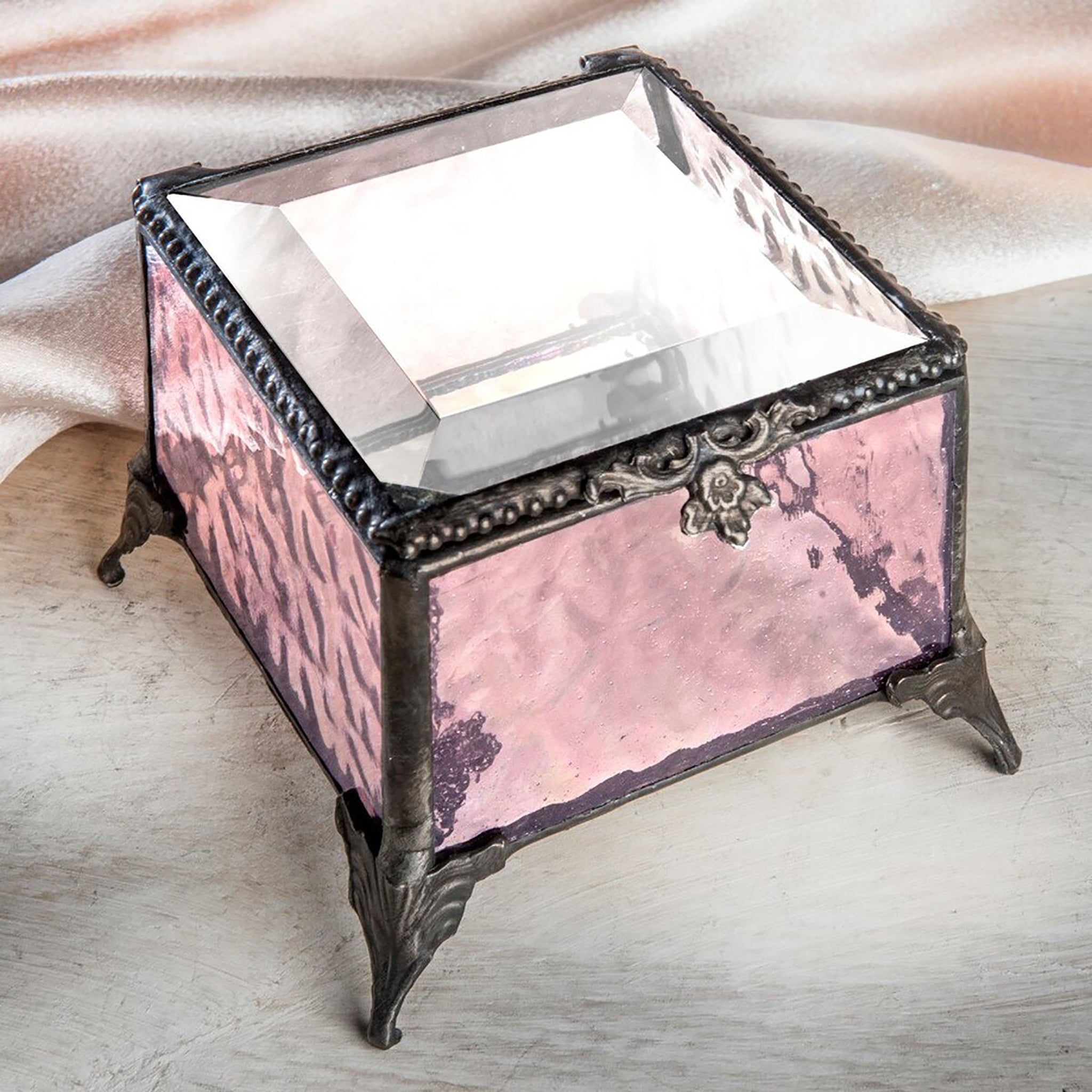 Rose Glass Jewelry Box