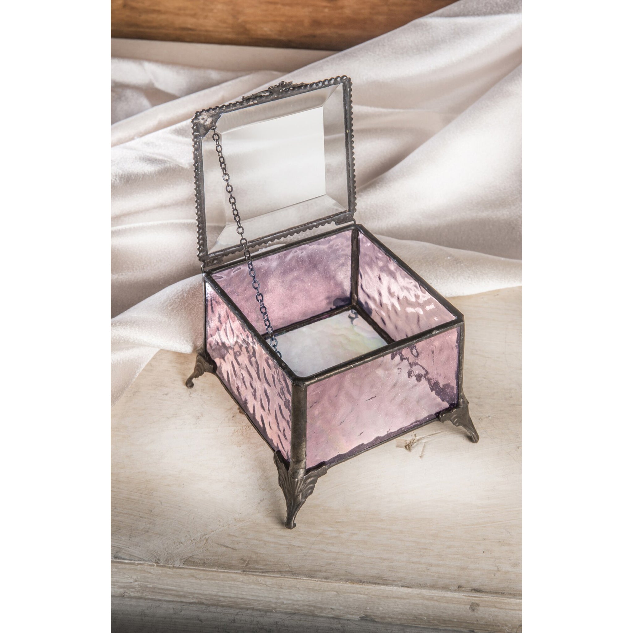 Rose Glass Jewelry Box